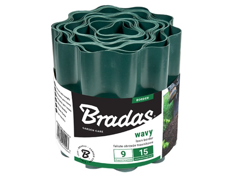 J.A.D. Tools lem trávníku 15 cm x 9 m, zelený