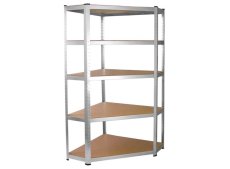 Max Rohový kovový regál 180 x 90 x 40 x 70 cm 5 polic 875kg pozinkovaný PR-18794