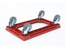 PK Group Vozík pod přepravky 4 otočná gumové kolečka 100 mm červený