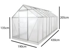 Zahradní skleník 190 x 430 x 205 cm