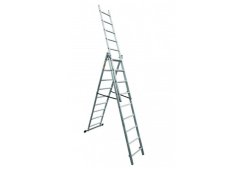Žebřík DLE309 3x9 hliníkový, 3-dílný, výsuvný