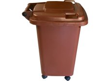 Popelnice D50WBR 50L hnědá plastová s kolečky
