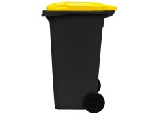 Popelnice D120YB 120L černá se žlutým víkem