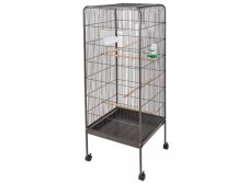 Ptačí voliéra pro ptáky a papoušky C02 - antická stříbrná 54x54x146 cm