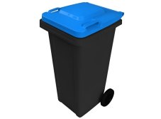 Popelnice C24BB 240L černá s modrým víkem