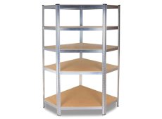 Max Rohový kovový regál 180 x 90 x 40 x 70 cm 5 polic 875kg pozinkovaný PR-18794