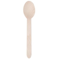 W001 Lžíce dřevěná 16cm jednorázová - 100ks