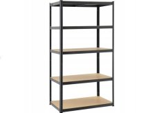 Max Skladový kovový regál 180 x 90 x 40 cm 5 polic 875kg černý BR-1894