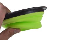 skládací silikonová miska pro psa 14x5cm zelená  - malá