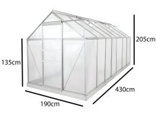 Zahradní skleník 190 x 430 x 205 cm