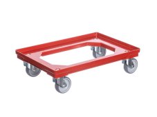 PK Group Vozík pod přepravky 4 otočná gumové kolečka 100 mm červený