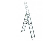 Žebřík DLE309 3x9 hliníkový, 3-dílný, výsuvný