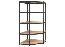 Max Rohový kovový regál 180 x 70 x 40 x 43 cm 5 polic 875kg černý BR-184374