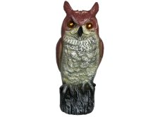 Plašič ptáků sova stojící - svítící oči, houkací 40,5 cm