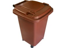 Popelnice D50WBR 50L hnědá plastová s kolečky