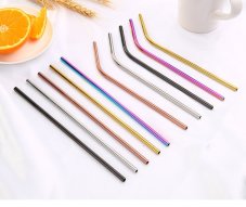 Brčko rovné 21,5cm průměr 8mm Stříbrné