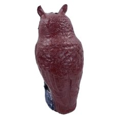Plašič ptáků sova stojící - svítící oči, houkací 40,5 cm