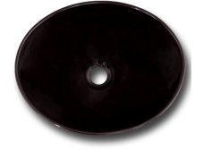 Umyvadlo na desku CORNO černé, oválné - 40,5x33x14,5cm