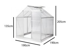 Zahradní skleník 190 x 190 x 205 cm