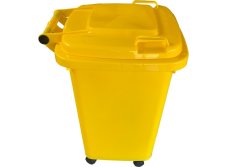 Popelnice D50WY 50L žlutá plastová s kolečky