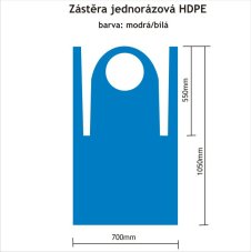 Jednorázová HDPE zástěra 1207M - 100ks modrá