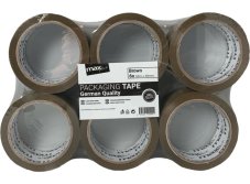 Lepící páska 48mm x 66m hnědá 6 ks