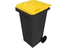 Popelnice D120YB 120L černá se žlutým víkem