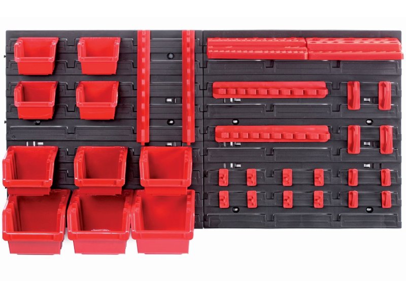 PROSPERPLAST Závěsný panel s 10 boxy a 22 držáky na nářadí ORDERLINE 800x165x400