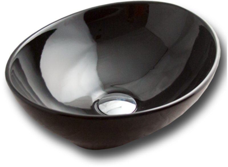 Maxwhite 8002black Corno Umyvadlo keramické oválné na desku černé 40,5x33x14,5cm