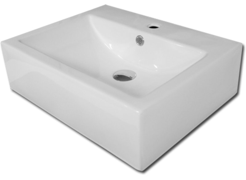 Maxwhite 8051 URBINO umyvadlo keramické obdelníkové závěsné s otvorem pro baterii 52x41,5x15cm