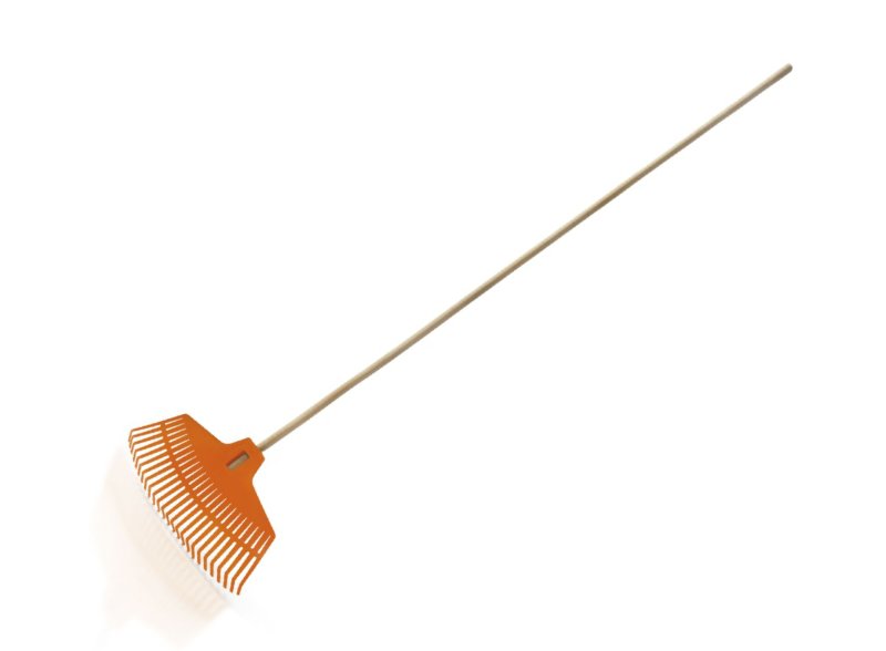 PROSPERPLAST Hrable FOCUS oranžové, drevená násada 165cm